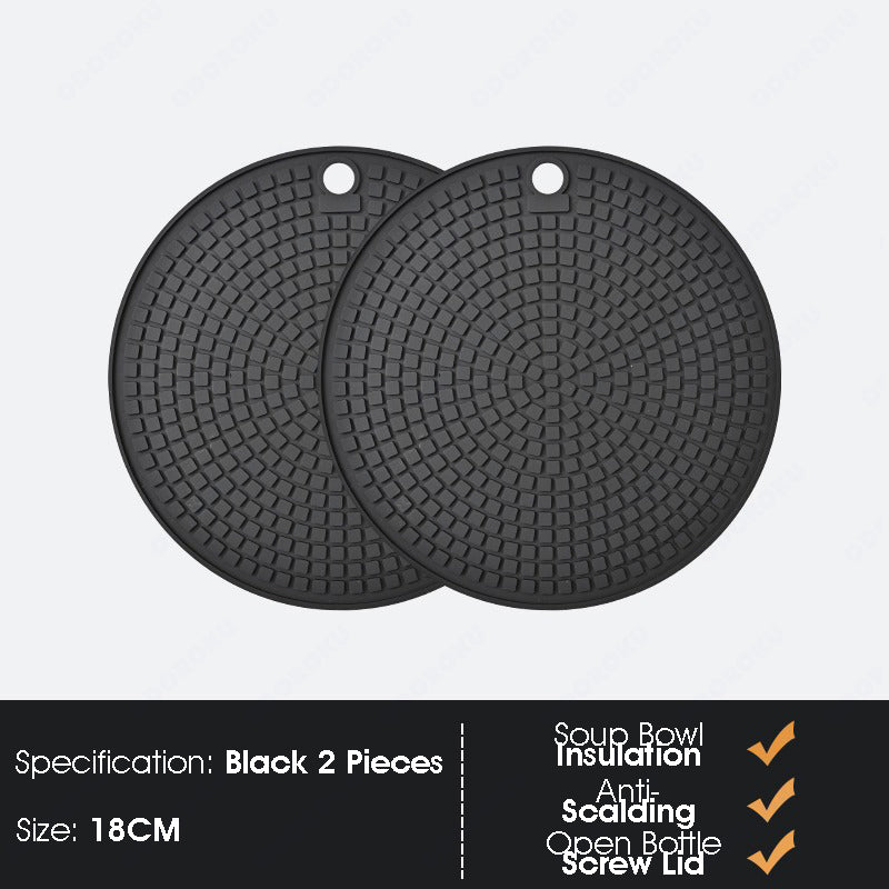 (Set of 2) ODOROKU Coasters for Drinks Rubber Coasters Large Silicone Drink Coasters for Furniture Protection Oval Shape Reusable Heat-Resistant Mat Cup Mat Non Slip Non stick Grey Black Red Blue - ODOROKU