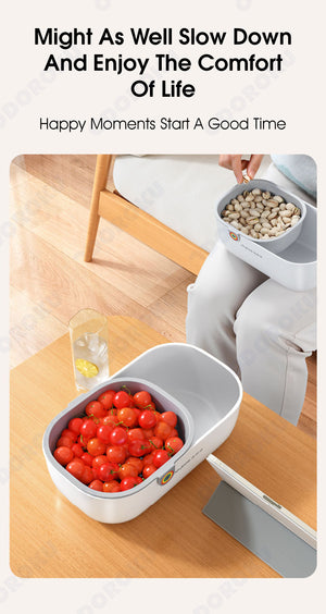 ODOROKU Snack Serving Bowl Nut Container With Strainer Colander CNY Snack Bowl Food Storage Container Box Snack Serving Dish Nuts Seeds Shell Sweets Chocolate Pistachio Bowl Candy Fruit Dessert Appetizer - ODOROKU