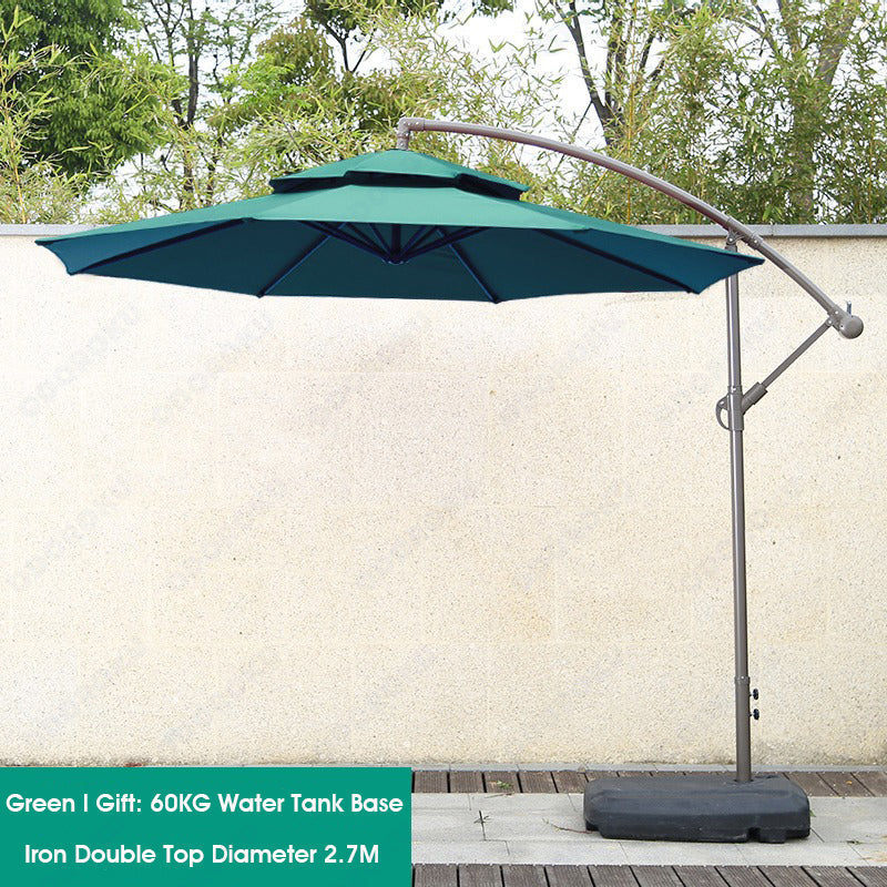 ODOROKU Patio Umbrella Parasol Cover Waterproof Outdoor with Base Round Hanging Umbrella with Double Layer Canopy Sun Shade - ODOROKU