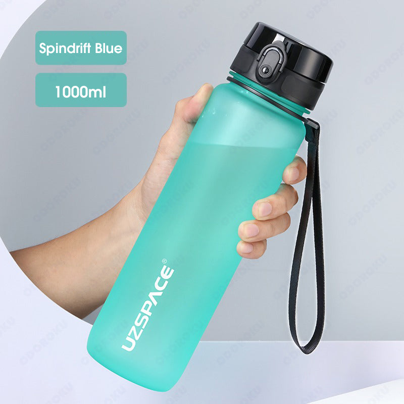 ODOROKU Neon Frosted BPA Free Water Bottle 500ml 1000ml 1 Litre USA Tritan Food Grade Material Easy One-Hand Opening Cover Leak-proof Safety Lock Nylong Strap Ideal for Outdoor Sports Exercise Cycling Tritan Water Bottle - ODOROKU