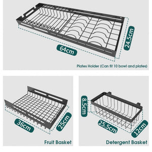 ODOROKU 66-100cm Stainless Steel Telescopic Dish Rack Over Sink Dish Drying Rack Extendable Dish Rack Adjustable Length - ODOROKU