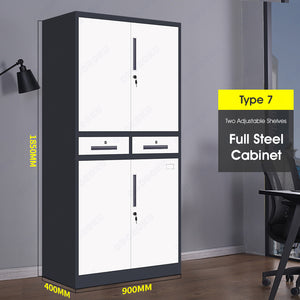 ODOROKU Black & White Office Metal Storage Cabinets High Steel Swing Door with Lockable Steel Storage Cabinet with Doors and Shelves Office Cabinet for Home Office Garage Classroom Bookshelf Home Cabinet - ODOROKU