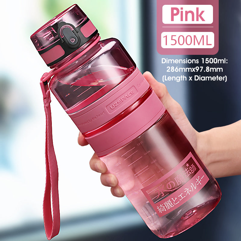 ODOROKU BPA Free Water Bottle 500ml/1000ml USA Tritan Food Grade Material Easy One-Hand Opening Cover Leak-proof - ODOROKU