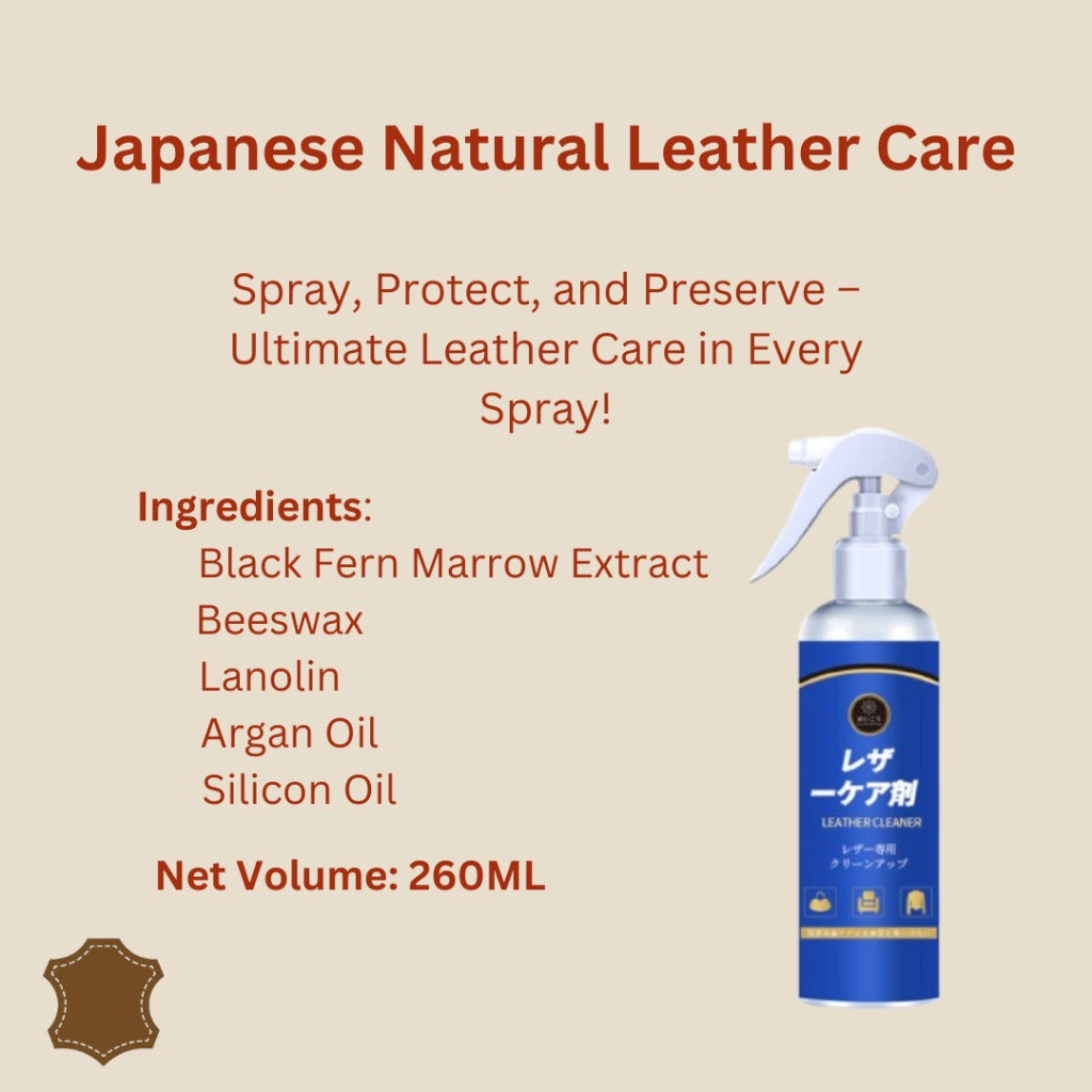 ODOROKU Luxury Leather Bag / Sofa Cleaner Stain Removal 260ml Leather Sofa Cleaner Leather Conditioner Leather Seats Mold and Mildew Remover Japan Original Import For Sofa Bag Shoe Car Cleans And Softens - ODOROKU