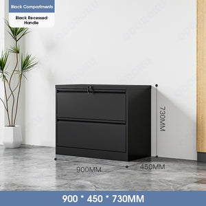 ODOROKU 2/3/4 Tiers Vertical Steel Metal File Office Cabinet Storage Drawer With Lock Office Sliding Pull Out Aesthetic Smooth Drawers Box Convenient Recessed Handle & Finger Pull High Capacity Heavy Duty Strong Load Bearing For A4 Size Files Letters - ODOROKU