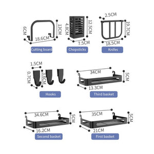 ODOROKU 2/3 Tier Kitchen Rack Stainless Steel Spice Rack Organizer Rack Kitchen Counter Organizers Full Set - ODOROKU