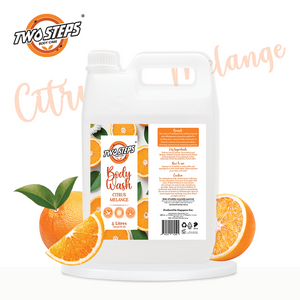 ODOROKU x Two Steps Body Care Citrus Melange Perfume Body Wash / Body Shower 500ml 5 Litre Citrus Scented Moisturizing Body Wash Eco Refill - ODOROKU