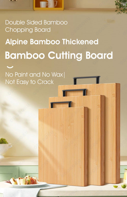 ODOROKU Bamboo Cutting Board with Handle Wooden Kitchen Chopping Board for Food Prep Chopping, Carving Meat Fruits Vegetables Cutting Boards for Kitchen, Wood Cutting Board - ODOROKU