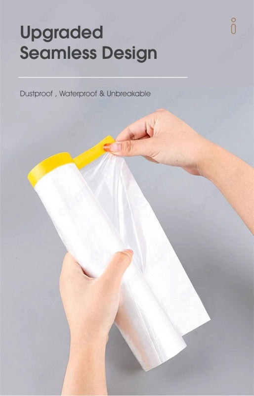 ODOROKU Pre Taped Renovation Plastic Dust Cover Protection Disposable Furniture Dustproof Cover Plastic Cover Plastic Film 4.5/4/3/1M x 20M - ODOROKU