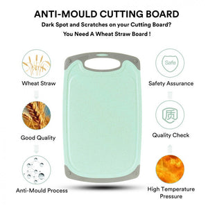 ODOROKU Wheat Straw Chopping Board Cutting Board In 3 Sizes Anti Mould with Non-slip Easy to Clean Anti Bacterial - ODOROKU