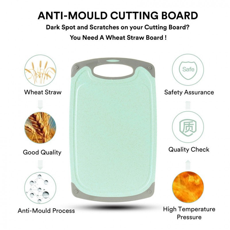 ODOROKU Wheat Straw Chopping Board Cutting Board In 3 Sizes Anti Mould with Non-slip Easy to Clean Anti Bacterial - ODOROKU