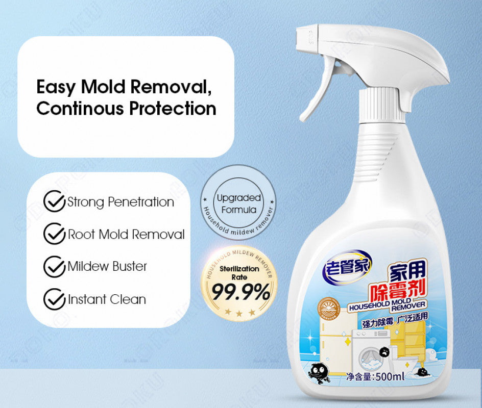 ODOROKU 2.0 Dual Mode Foam & Spray Mold & Mildew Remover 500ml Scrub Free Formula Mold Stain Remover Instant Results with Fragrance Added Food Grade Baking Soda for Washing Machine Refrigerator Strips Grout Cleaner Bathroom Ceiling Kicthen - ODOROKU