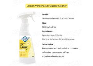 ODOROKU x Two Steps Cleaning All-Purpose Cleaner 500ml / 5L- Lemon Verbena Sanitizing and Disinfecting Spray To Clean and Deodorize - ODOROKU