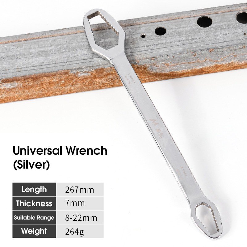 ODOROKU Universal Wrench Universal Double Sided Wrench 8 - 22 mm Self-Tightening Universal Wrench Repair Tools Multifunctional Wrench with Gloves for Construction Carpentry Automobile - ODOROKU