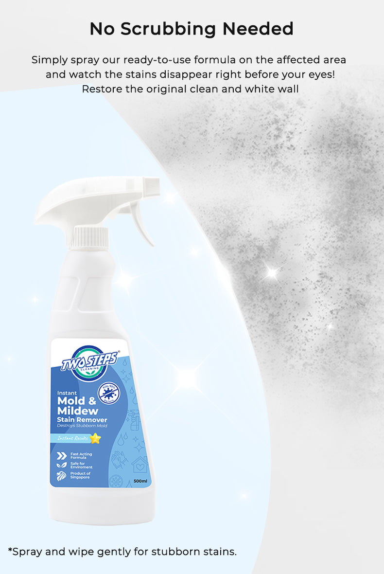 ODOROKU x Two Steps Cleaning Mold & Mildew Remover 500ml / 5 Litre Scrub Free Formula Mold Stain Remover Instant Results - ODOROKU