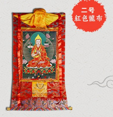 ODOROKU Tsongkhapa Embroidered Fabric Buddha Mounted Tibetan Thangka 宗喀巴大师唐卡 - ODOROKU