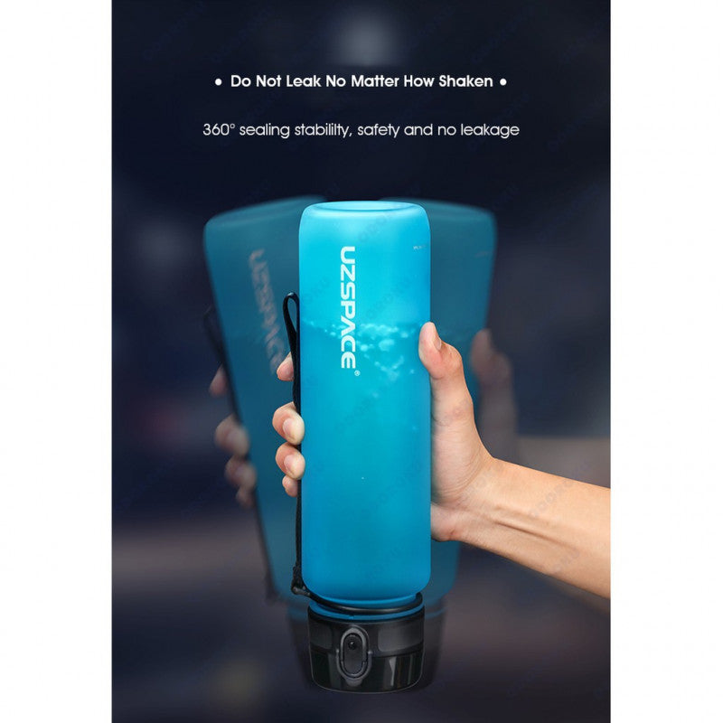 ODOROKU Neon Frosted BPA Free Water Bottle 500ml 1000ml 1 Litre USA Tritan Food Grade Material Easy One-Hand Opening Cover Leak-proof Safety Lock Nylong Strap Ideal for Outdoor Sports Exercise Cycling Tritan Water Bottle - ODOROKU