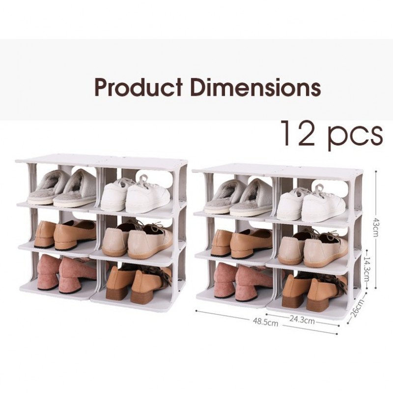 ODOROKU Stackable Shoe Rack Organizer, Adjustable Shoe Rack Waterproof Anti Slip Design Easy to Install Better Stability - ODOROKU