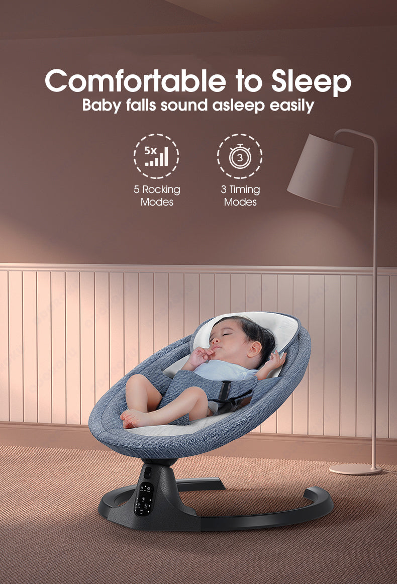 ODOROKU Electric Baby Rocking Chair Baby Swing for Infants Cradle Rocking Chair Motorized Portable Swing Bluetooth Music Speaker - ODOROKU