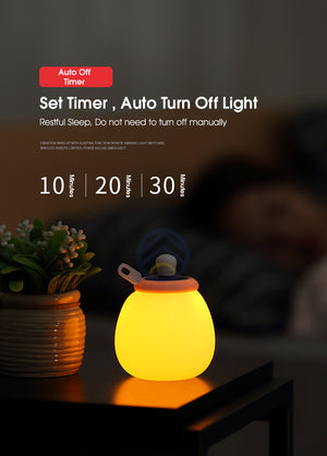 ODOROKU Honey Night Light for Kids White/Warm Light with USB Charging, Touch Sensor Adjustable Brightness Silicon - ODOROKU