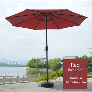 ODOROKU Patio Umbrella Parasol Cover Waterproof Outdoor with Base Round Hanging Umbrella with Double Layer Canopy Sun Shade Anti UV Easy to Use - ODOROKU