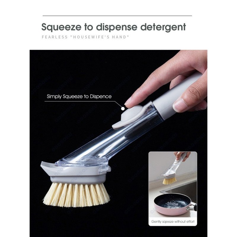 ODOROKU Soap Dispensing Dish Washing Brush Sponge With Replacement Head For Cleaning Pot Sink Kitchen Dishes Plates Bowl - ODOROKU