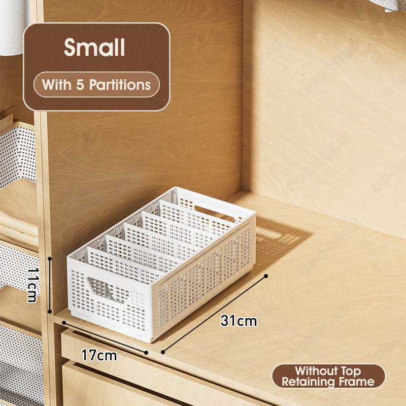 ODOROKU Stackable Wardrobe Closet Organizer with Partitions Storage for Clothes Plastic Stackable Wardrobe Drawer Organizer Foldable Closet Organizer Storage Basket Box for Underwear Dress Jeans Sweaters - ODOROKU