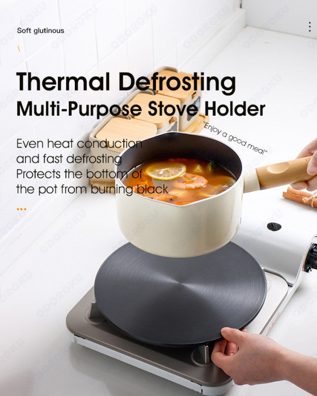 ODOROKU Stove Holder Conduction Stove Top Plate 24/28cm Heat Diffuser Plates Aluminum Defrosting Tray Fast Thawing Plate for Frozen Food Stovetop Energy Saving Heat Conducting Plate - ODOROKU