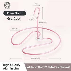 ODOROKU Aluminum Foldable Drying Rack Heart Shaped Hanger Windproof Design Rotating Quilt Storage Rack Quilt Blanket Rack 360 Degree Freely Full Ventilation - ODOROKU