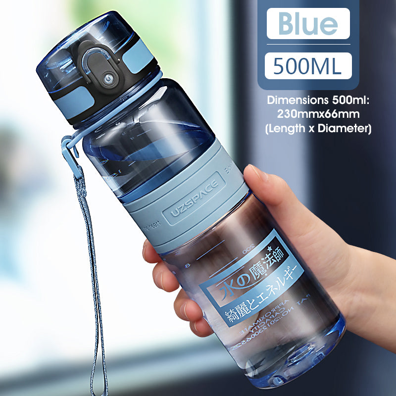 ODOROKU BPA Free Water Bottle 500ml/1000ml USA Tritan Food Grade Material Easy One-Hand Opening Cover Leak-proof - ODOROKU