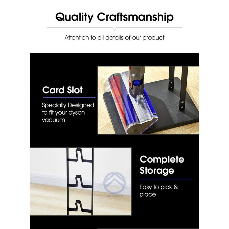 ODOROKU Vacuum Stand for Dyson V11 V10 V8 V7 V6 Vacuum Accessories Stable Metal Organizer Stand Holder, Dyson Handheld - ODOROKU