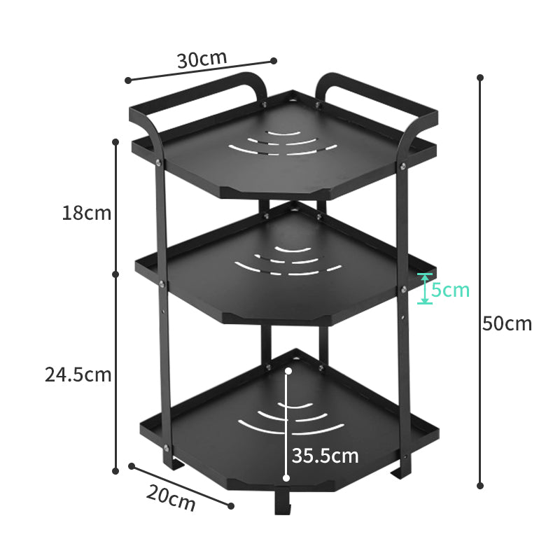 ODOROKU 2/3/4 Tier Kitchen Corner Shelf Pot Rack Free Standing Pot Rack for Organizer Stainless Steel Cookware Stand Adjustable Height Wheels Included Black - ODOROKU