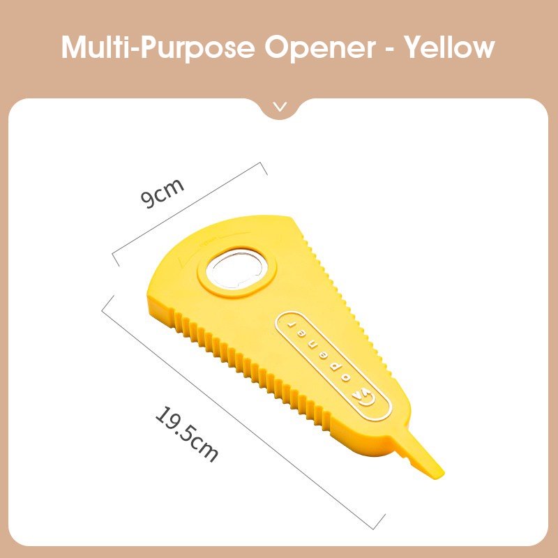 ODOROKU Multi-Function Bottle Can Opener Jar Grip Opener Beer Corkscrew Lid Opener Multi Kitchen Gadget Tools Yellow White Transparent - ODOROKU