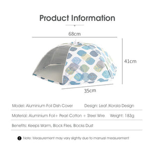 ODOROKU Aluminium Foil Foldable Table Dustproof Food Cover Dish Cover Water Resistance Aluminum Foil Insulation 68cm - ODOROKU