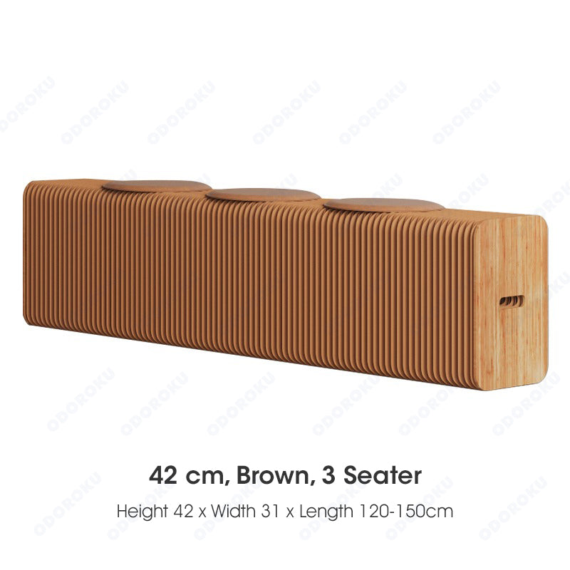 ODOROKU Folding Kraft Paper Bench Stool Nordic Table Chair 3 Seaters 6 Seaters Bench Paper Chair Cardboard Chair - ODOROKU