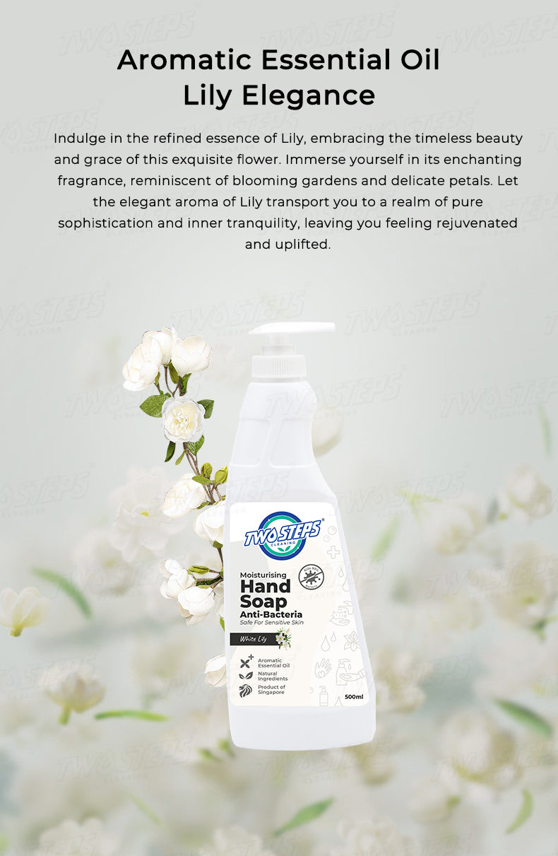 ODOROKU x Two Steps Cleaning Hand Soap 500ml / 5 Litre - White Lily Made with Essential Oils Moisturizing for Hands Biodegradable Formula - ODOROKU