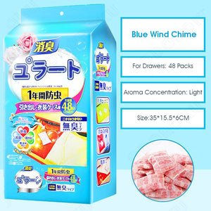 ODOROKU 24/48pcs Anti Mildew Moth Ball Deodorizer Dehumidification Closet Mothball Fragrant Camphor Balls Individually Packed Moisture-Proof Aromatherapy Fragrance Blueball Rose White Peack Oolong - ODOROKU