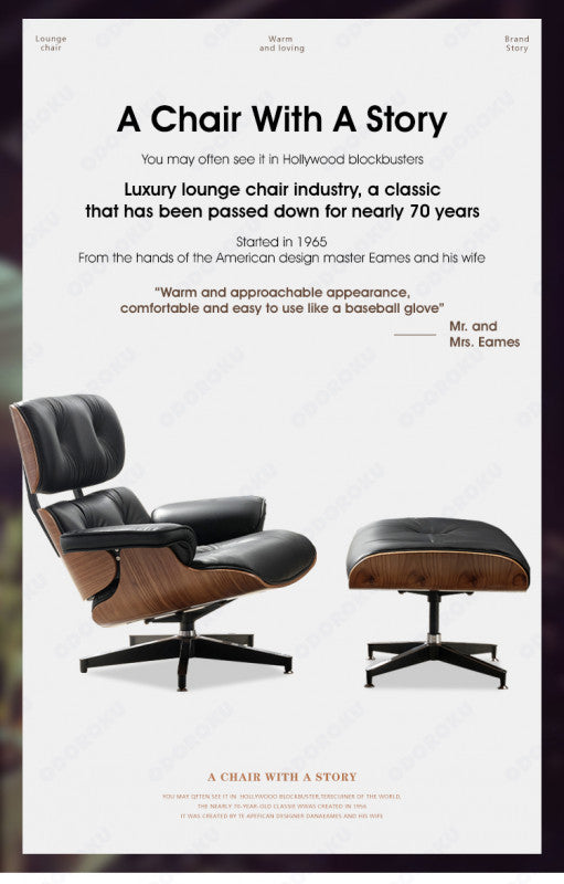 ODOROKU Luxury Lounge Chair with Ottoman Set Ergonomic Armchair and Accent Chair Rotatable Backrest Cushion Seat Black White - ODOROKU