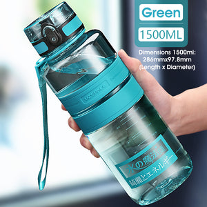 ODOROKU BPA Free Water Bottle 500ml/1000ml USA Tritan Food Grade Material Easy One-Hand Opening Cover Leak-proof - ODOROKU