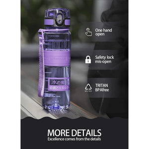 ODOROKU BPA Free Water Bottle 500ml/1000ml USA Tritan Food Grade Material Easy One-Hand Opening Cover Leak-proof - ODOROKU