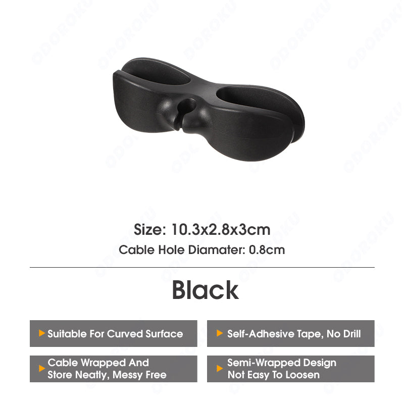 ODOROKU Upgraded Self Adhesive Cord Cable Winder Organizer Wall Mounted Kitchen Appliance Cord Winder Cable Organizer Cord Holder Cord Wrapper for Appliances Stick on Pressure Cooker Mixer Blender Coffee Maker Air Fryer Black White - ODOROKU