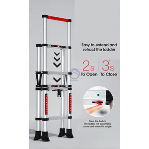 ODOROKU Household Aluminum Telescopic Ladder Extension Multi-Purpose Ladder Base Support - ODOROKU