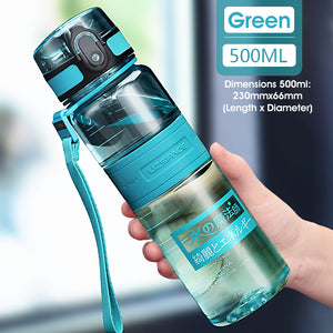 ODOROKU BPA Free Water Bottle 500ml/1000ml USA Tritan Food Grade Material Easy One-Hand Opening Cover Leak-proof - ODOROKU