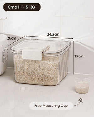 ODOROKU 5/10 kg Large Rice Storage Containers with Lids Airtight with for Flour, Sugar, Rice & Baking Supply Airtight Kitchen & Pantry Bulk Food Storage for Kitchen Organization - ODOROKU