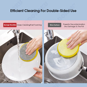 ODOROKU Non-Scratch Dual Sided Thick Dishwashing Cleaning Sponge Antibacterial Multipurpose Reusable Magic Sponge Cloth Multifunctional Scrubber Sponge Scouring Pad Hangable Cleaning Sponges Kitchen Utensils Dishes Sinks Stoves Mirror Window Tile Stains - ODOROKU