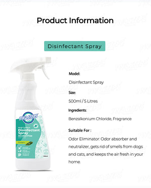 ODOROKU x Two Steps Cleaning Disinfectant Spray 500ml / 5 Litre - Eucalyptus 99% Antibacteria For Disinfecting and Deodorizing Non Alcohol Formula Safe for Kids - ODOROKU