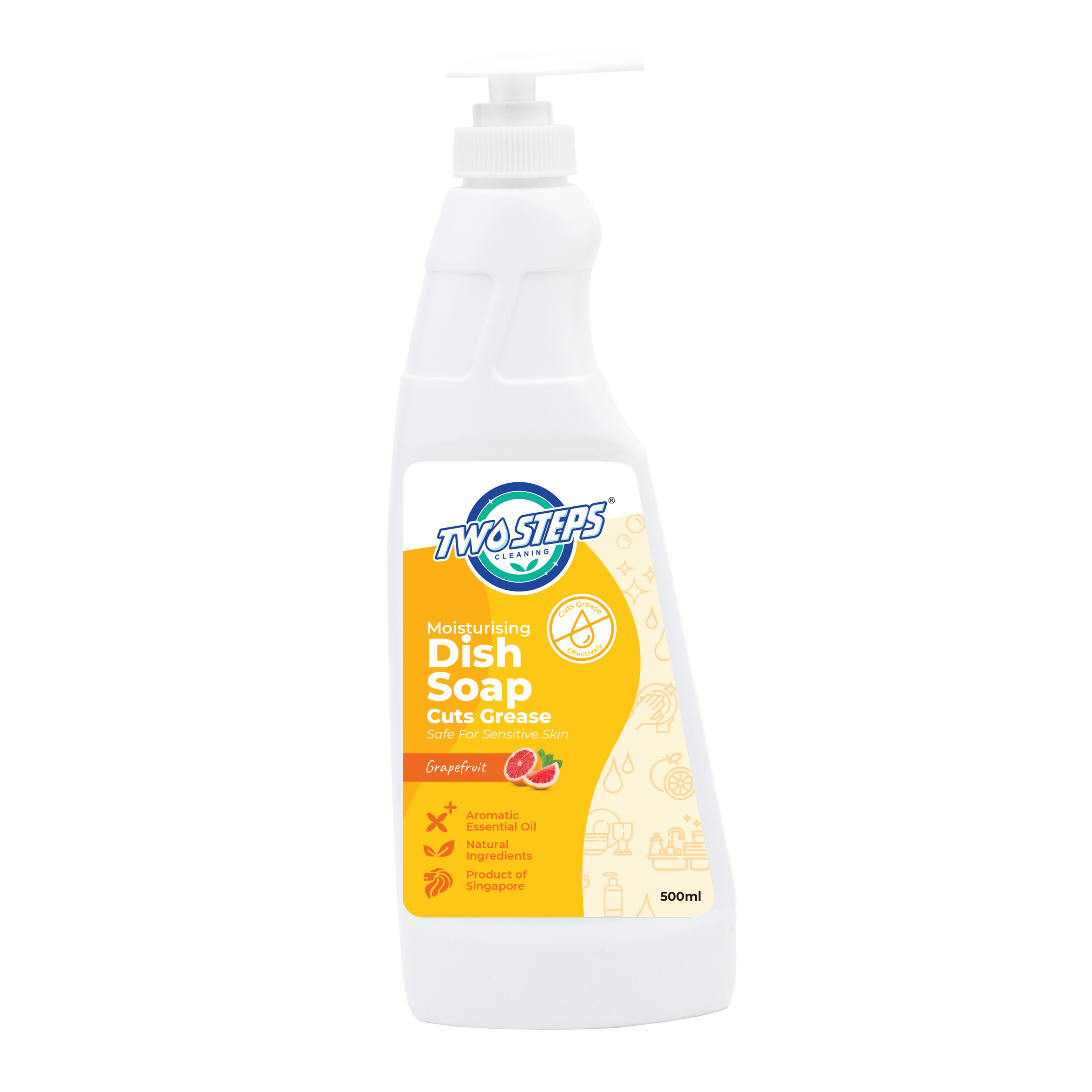 ODOROKU x Two Steps Cleaning Dish Soap 500ml / 5 Litre - Grape Fruit Dish Wash Dish Washing Liquid Moisturising and Tough on Grease and Grime - ODOROKU