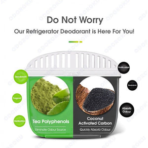 ODOROKU Refrigerator Deodorizer 120g with Natural Ingredients Odor Eliminator for Fridges Freezers Coolers Tea Polypheno - ODOROKU