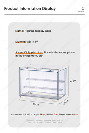 ODOROKU Popmart Display Case with Magnetic Door and Removable Shelves Acrylic Display Box Stackable Dustproof Display Box for Collectibles Toys Figures Storage Easy to Assemble - ODOROKU