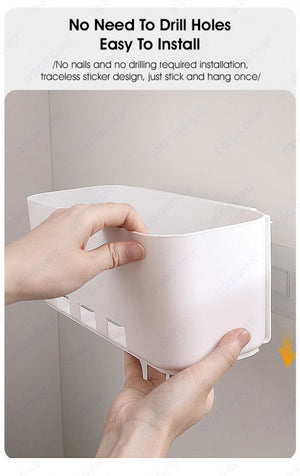 ODOROKU Self Adhesive Wall Mounted Pull Out Drawer Under Sink Organizers Slide Out Plastic Storage Drawers Sliding Basket for Kitchen Bathroom Nail free Installation White - ODOROKU